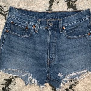 Levis 501 High Short 27 Med Blue